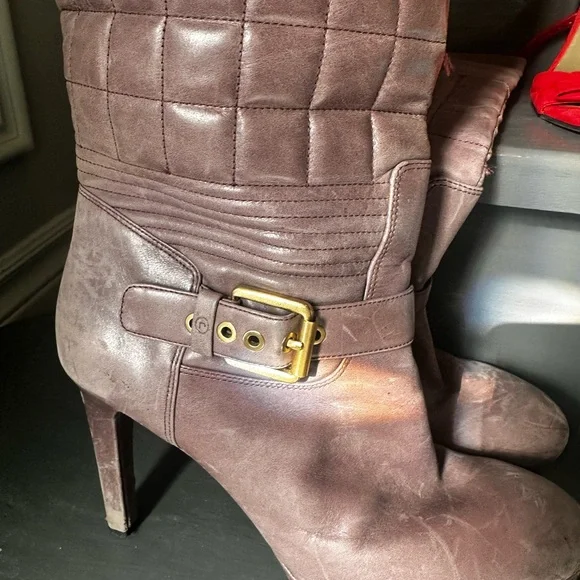 Rockport Janae kneehigh leather boot rare mauve 8.5 USA - Picture 3 of 11